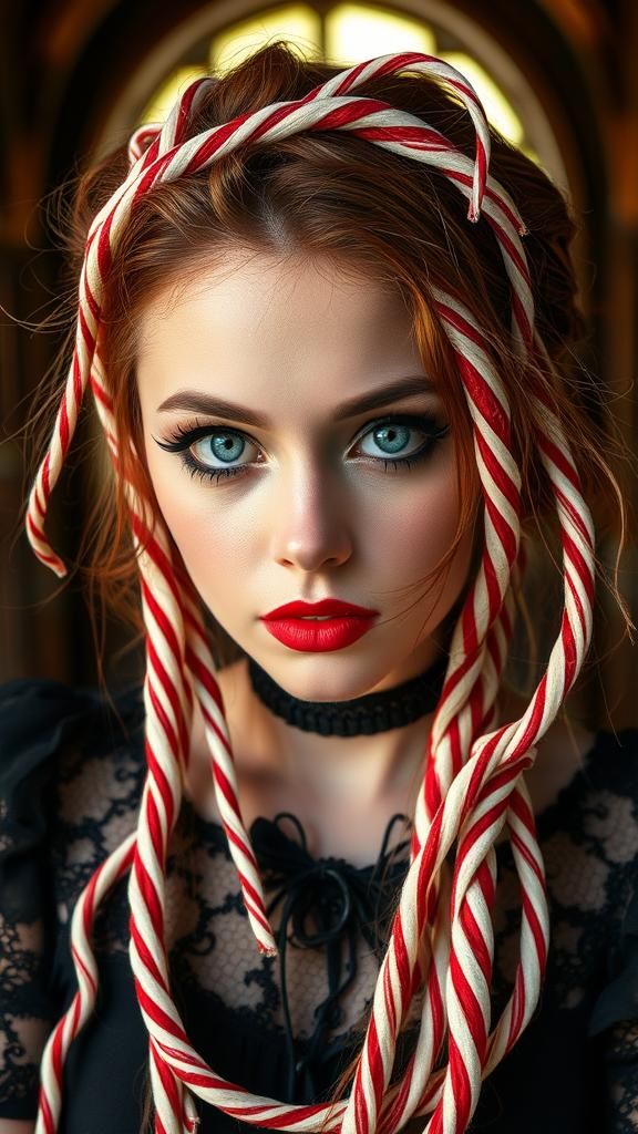 Gothic Papercut Ghost Storybook Character with Blue Eyes