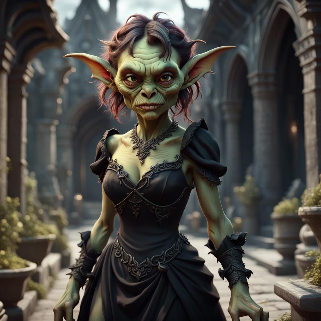 Beautiful Female Goblin in Detailed Matte Painting Style