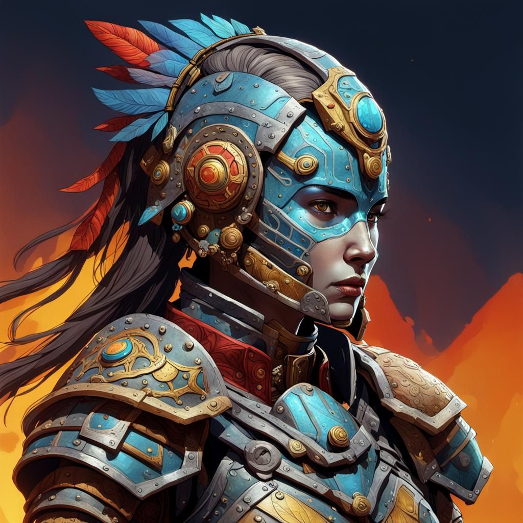 Borderlands Warrior in Surrealist Concept Art