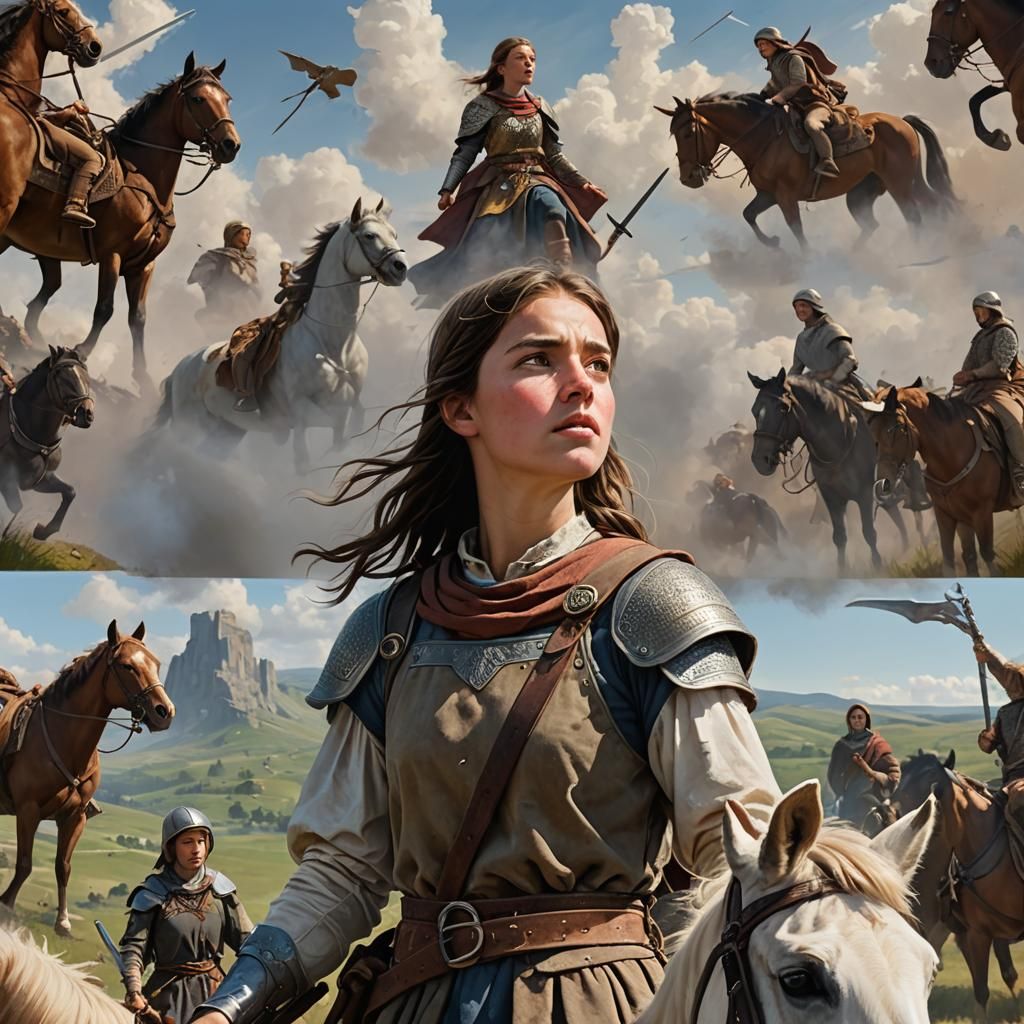 Shepherdess Visions: A Hyper-realistic Digital Painting