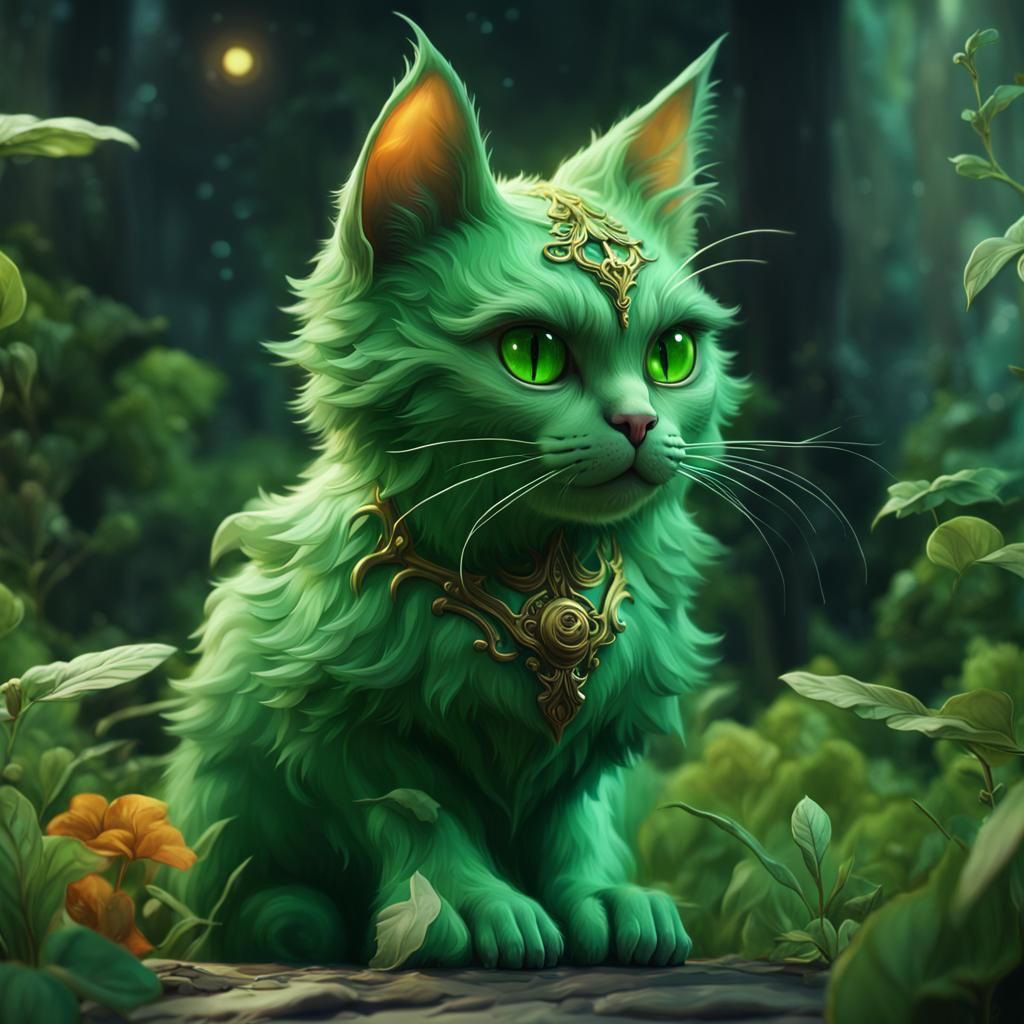 Green cat