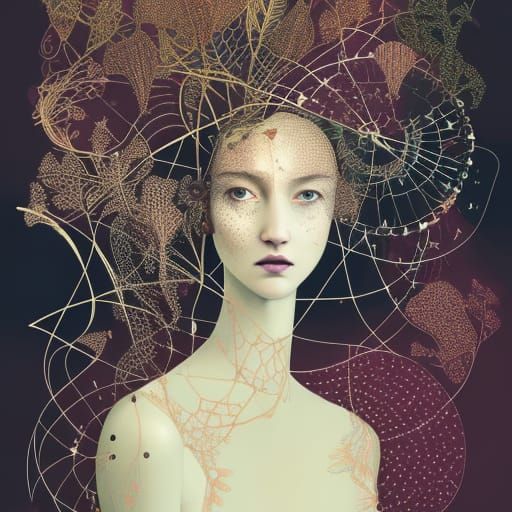 Constellation Map Portrait in Ernst Haeckel Style