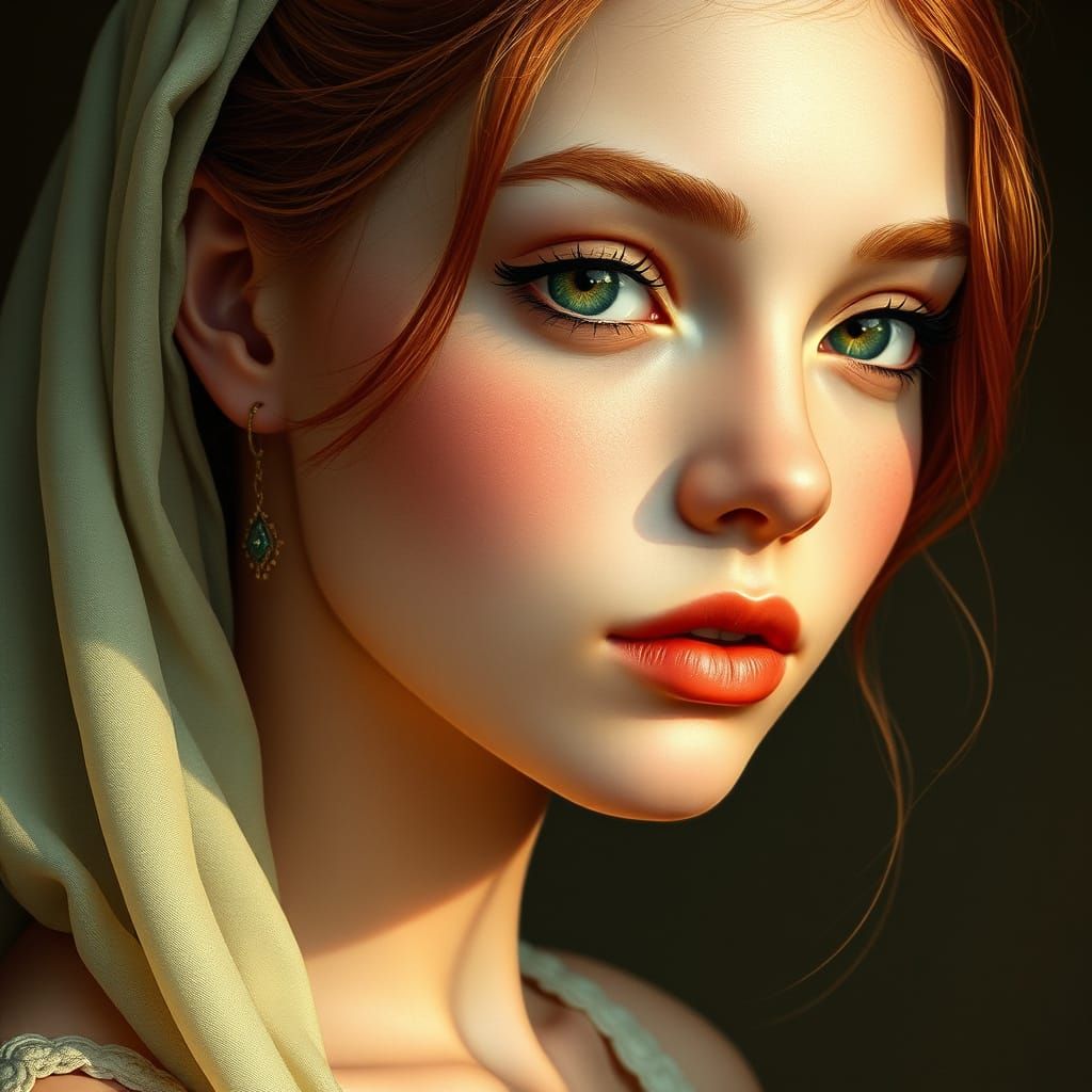 Ethereal Beauty with Aquamarine Eyes