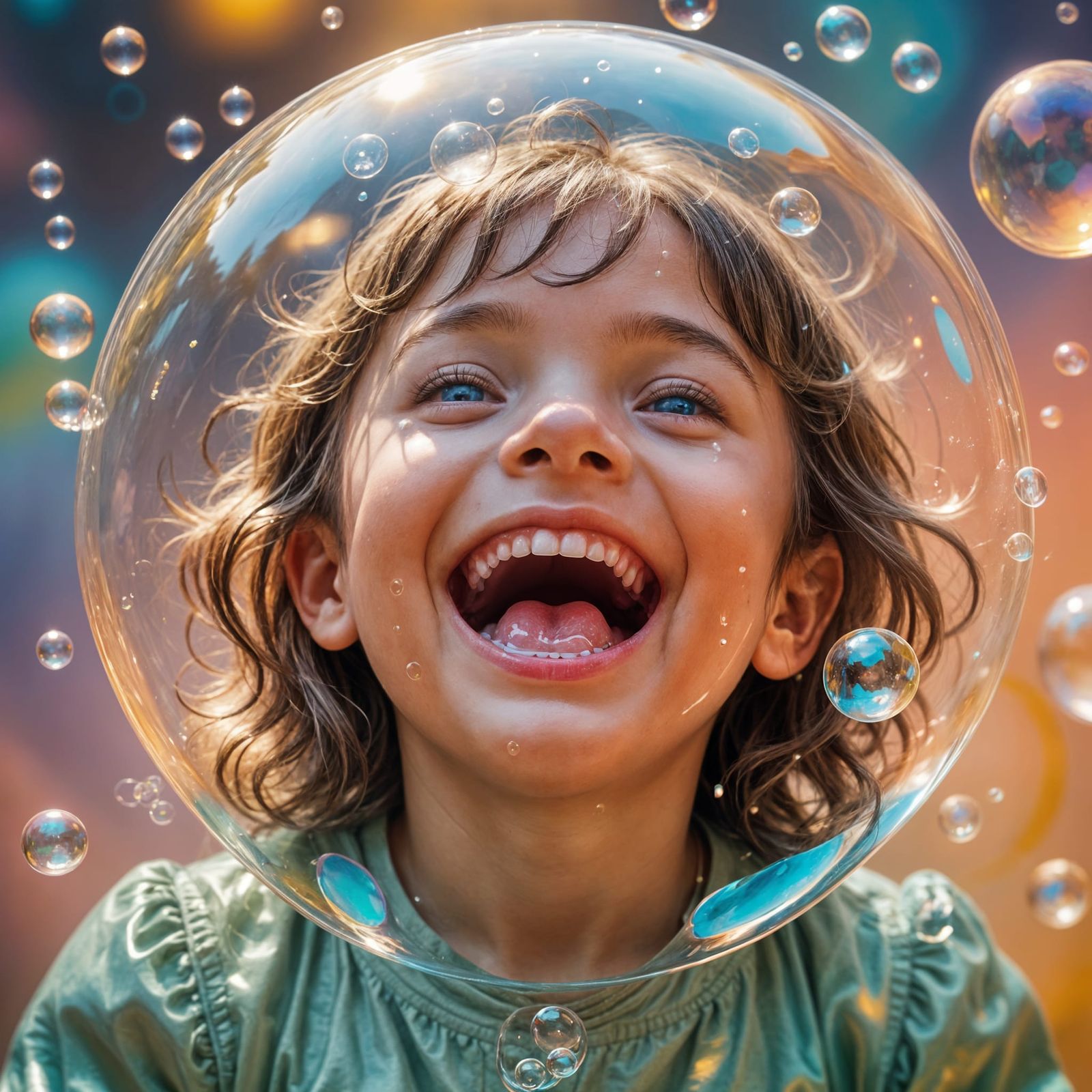 Child's Laughter Encapsulated in a Soap Bubble