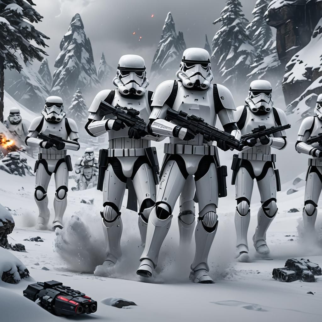 Star Wars Snow Troopers and Imperial Quadripod