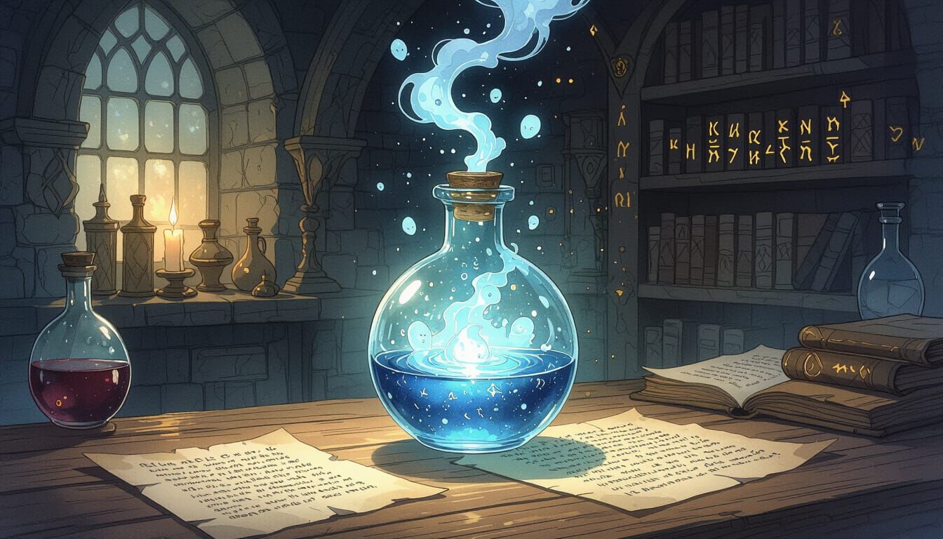 Mystical Alchemist Vial with Whispering Faces