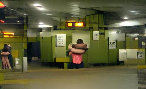 Affectionate Embrace: Man and Girl Sharing a Hug
