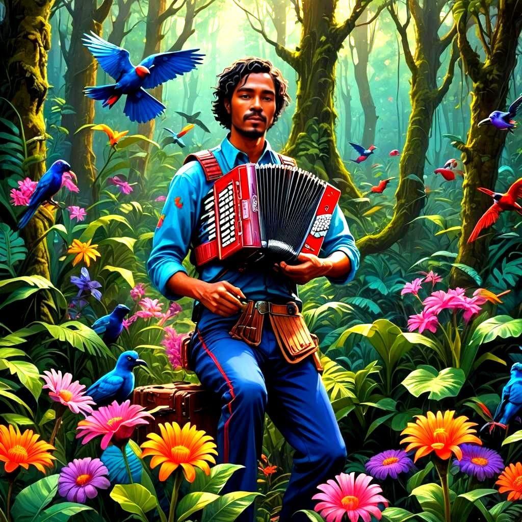 Colombian Folk Music: Detailed Fantasy Art