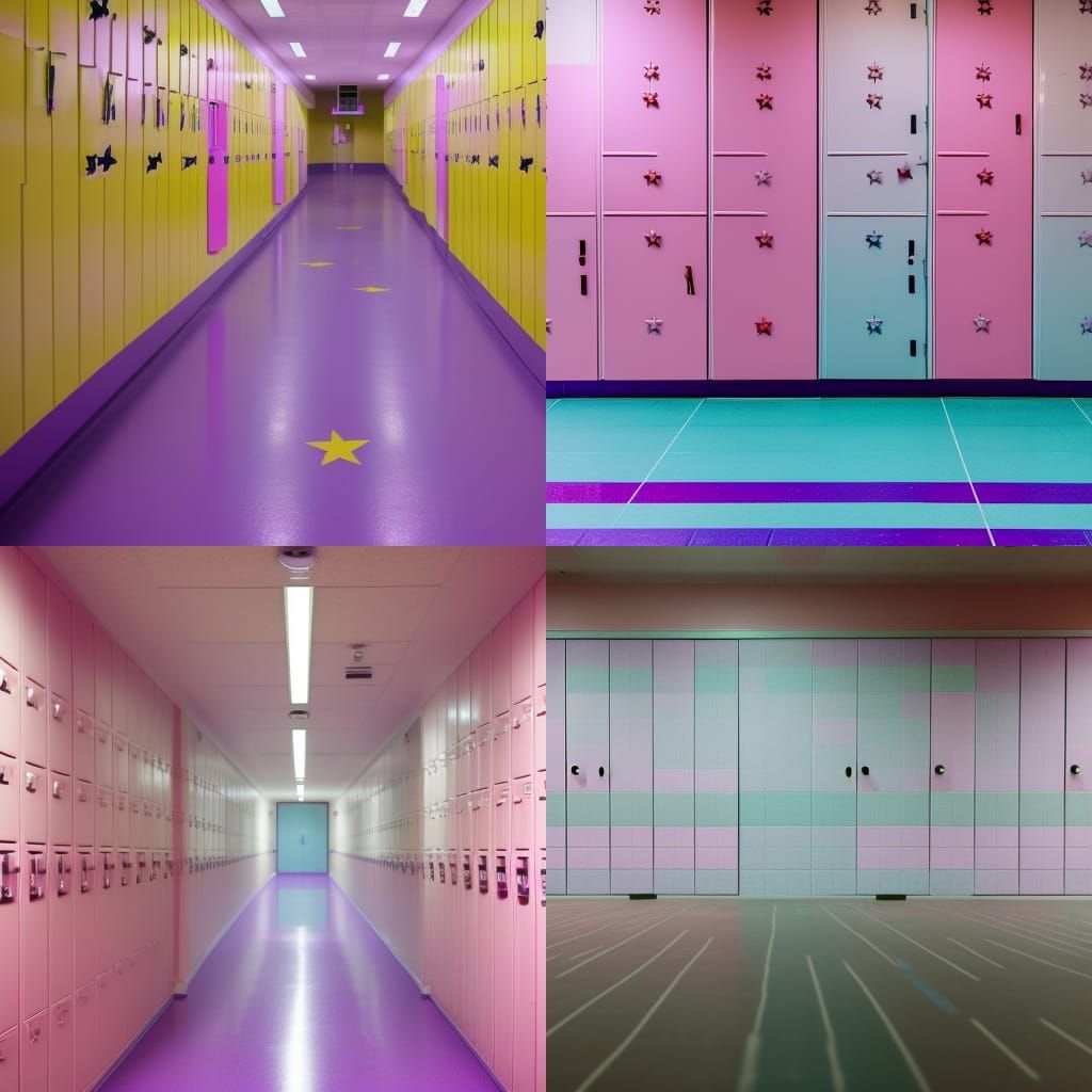 Pastel High School Hallway: Professional Photography