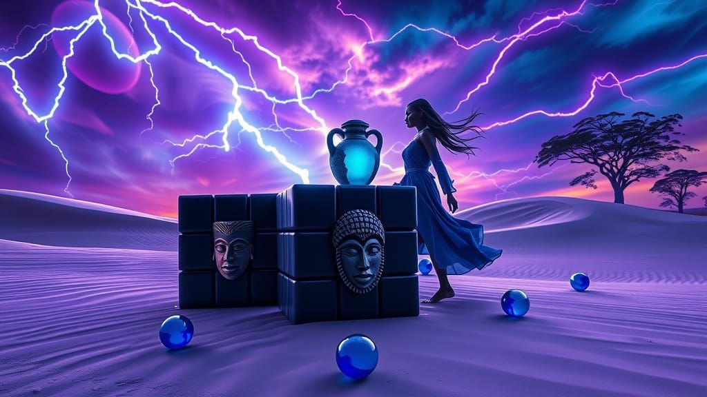 Surreal African Goddesses Confront the Desert Storm