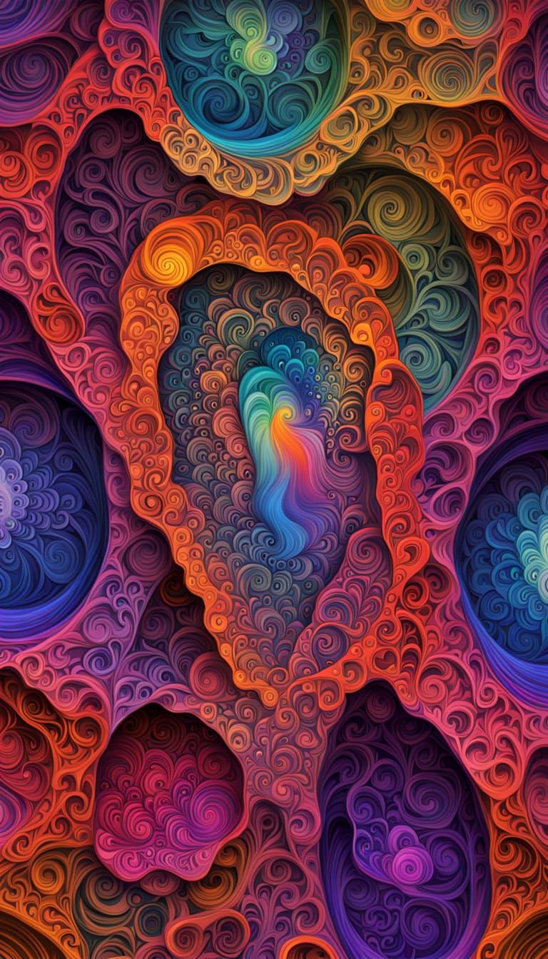 Vibrant Crystalline Thought Pulsating with Light