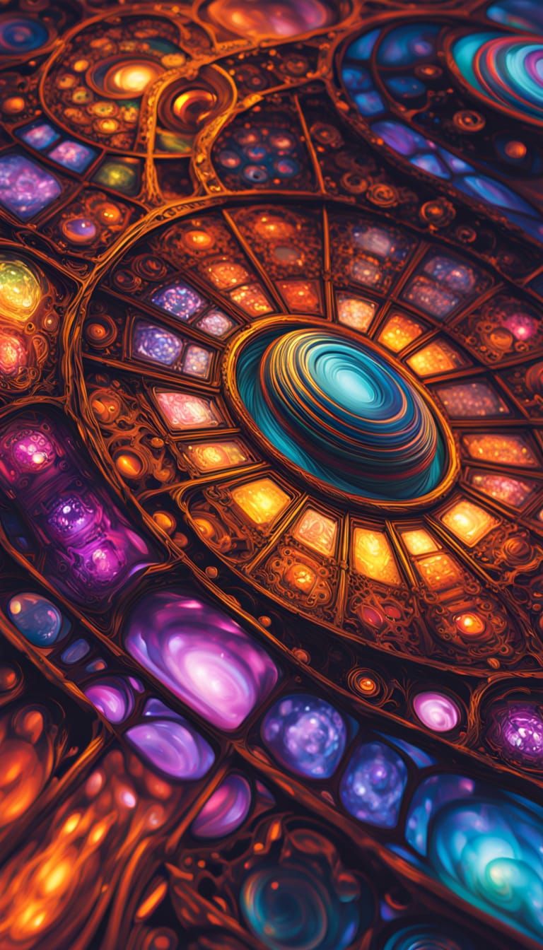 Pulsating Crystalline Thought Structure in Vibrant Abstract ...