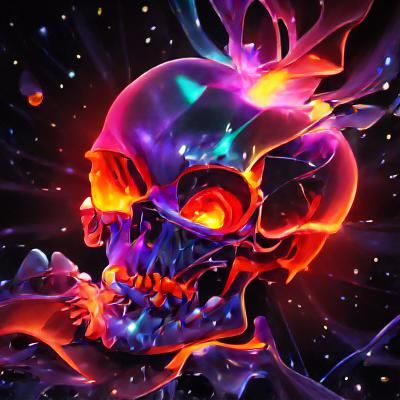 Melting Fire Glass Skull with Ray Tracing