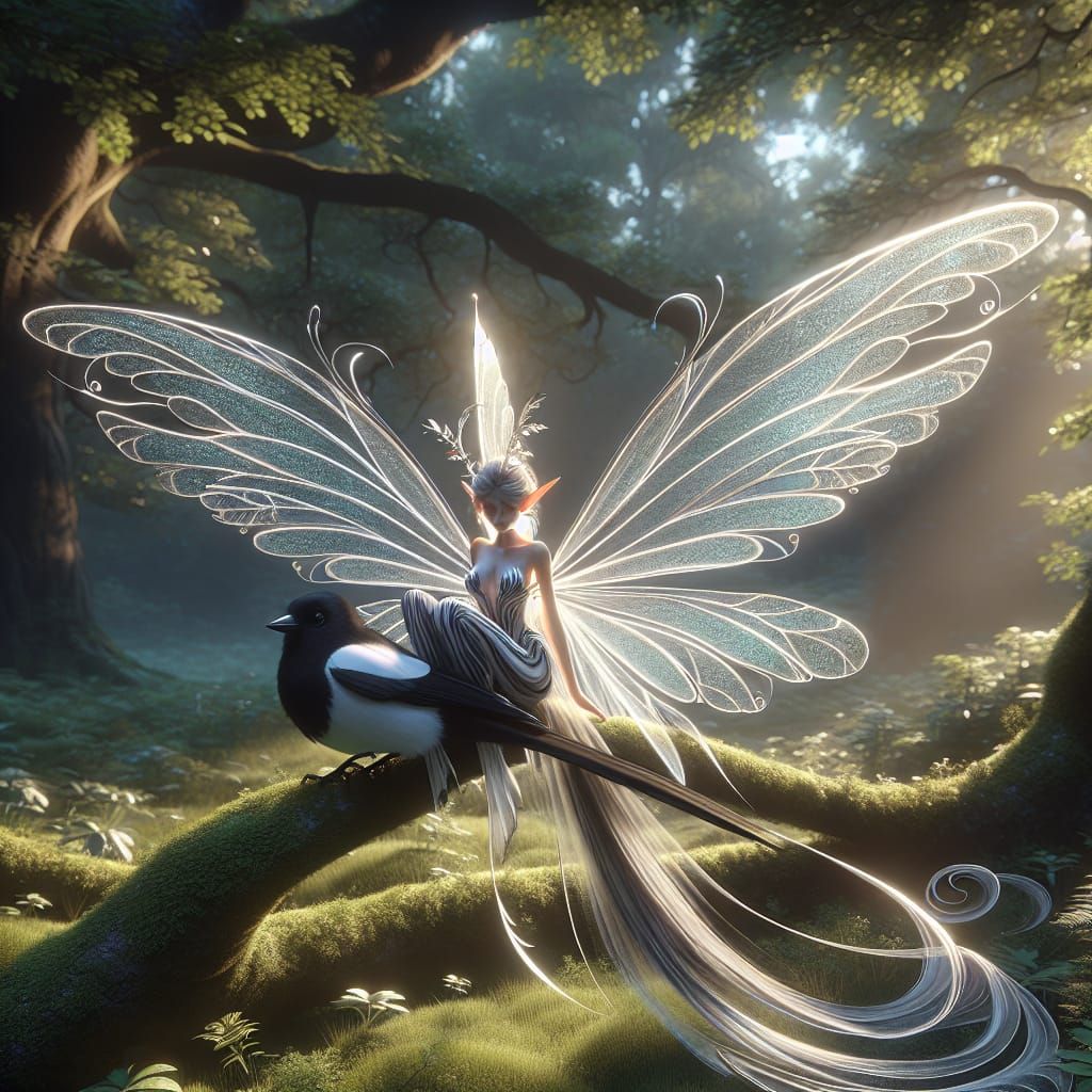 Imagine a graceful fairy with beautiful large delicate wings...