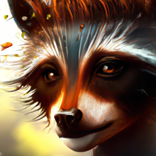 Detailed Raccoon-Human Hybrid Portrait
