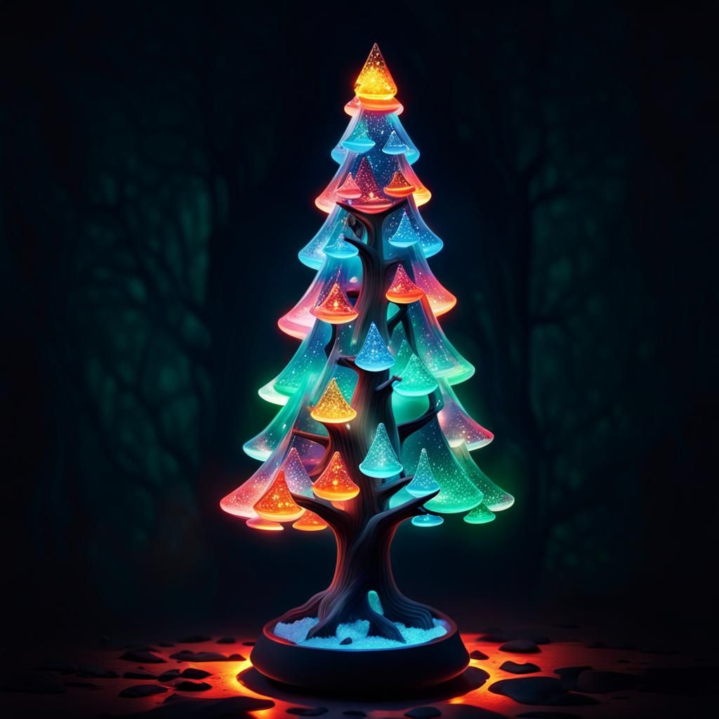 Glowing Crystal Lava Lamp Christmas Tree
