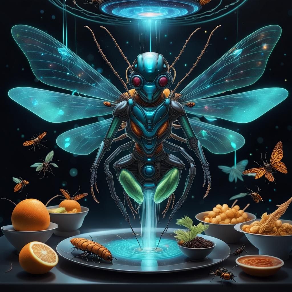 Cybernetic Food Delivery in Bioluminescent Cyberspace