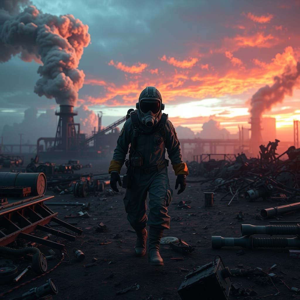 Post-Apocalyptic Survivor in a Futuristic Wasteland