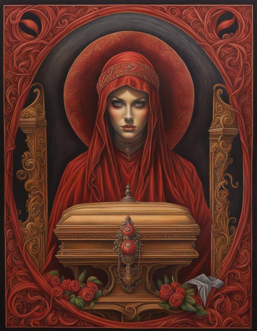 Macabre Feast of Sin Eaters in Color Pencil Style