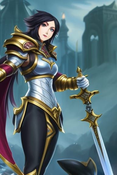 Fiora Laurent: Hyperrealistic Duelist in Dark Fantasy Style