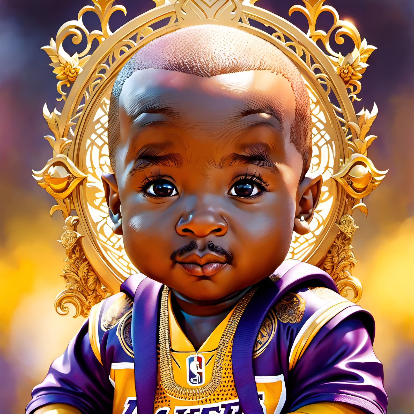 Chibi Baby Portrait with Intricate Filigree