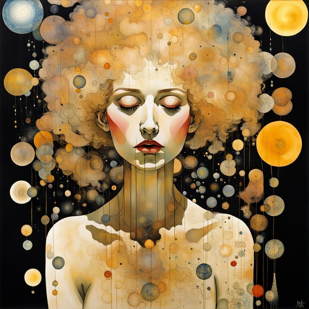 Fountain of Youth in Surreal Mixed Media Style