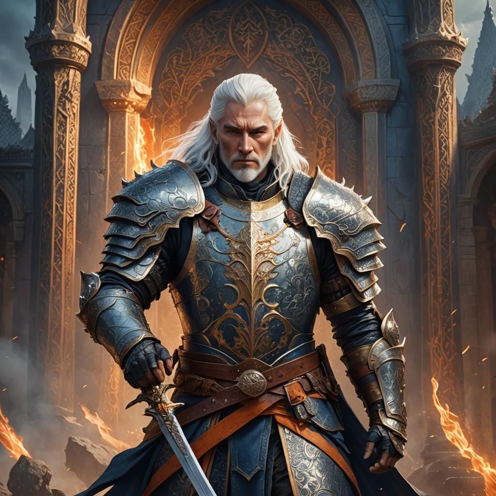 Fantasy Warrior with Great Sword in Digital Art