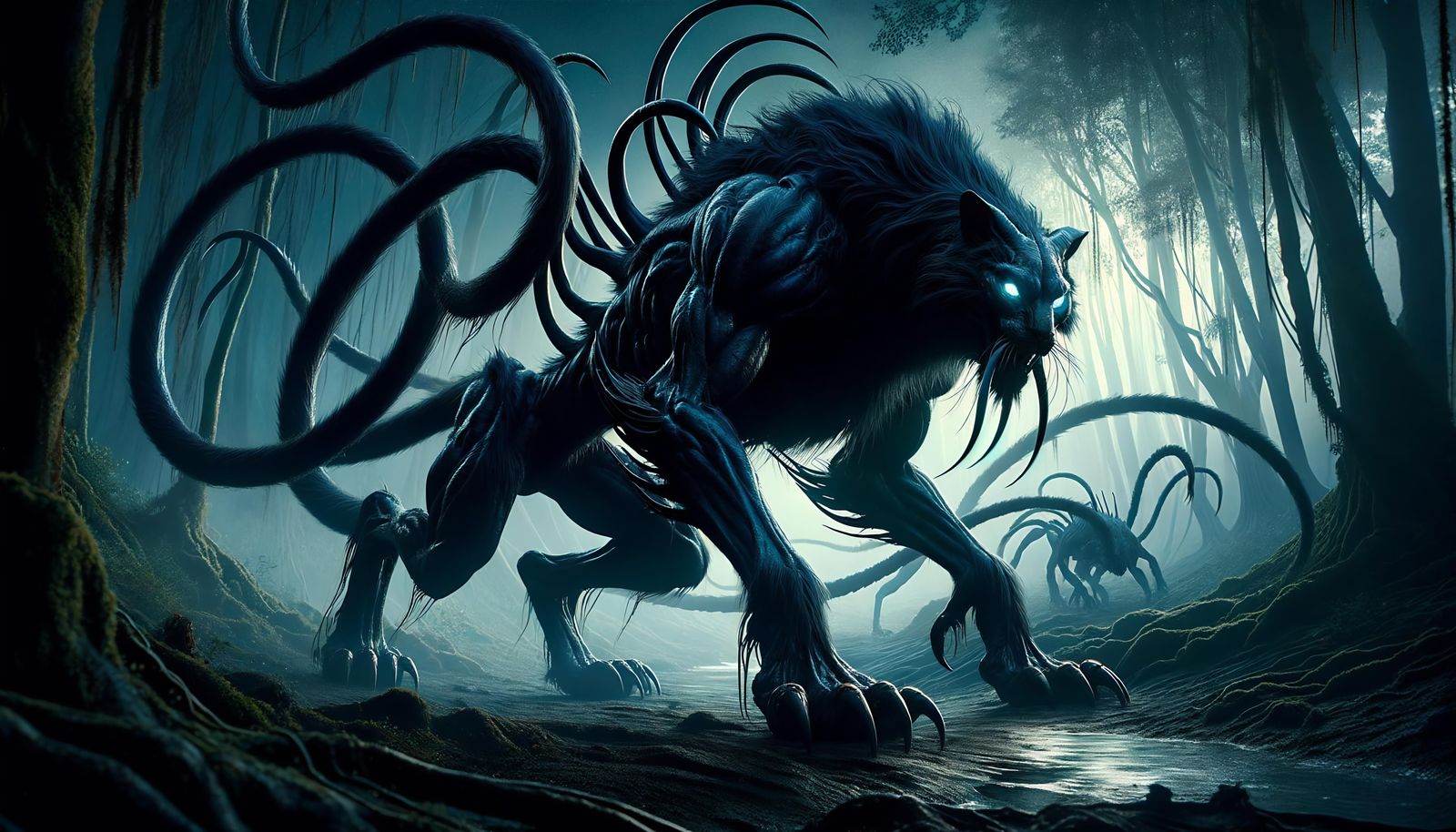 Menacing Displacer Beast Pack Lord in Dark Forest