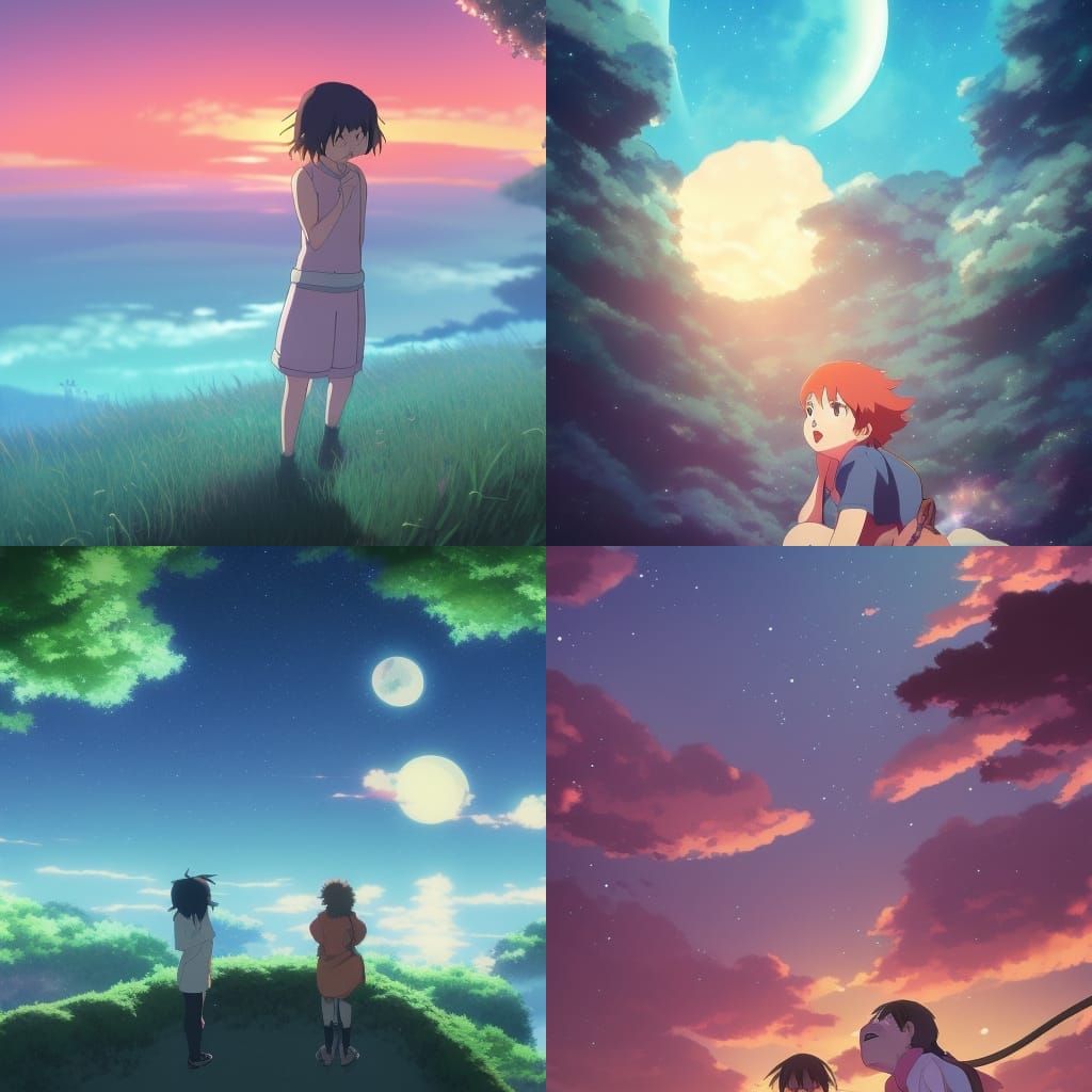 Anime Key Visual Inspired by Ghibli and Shinkai