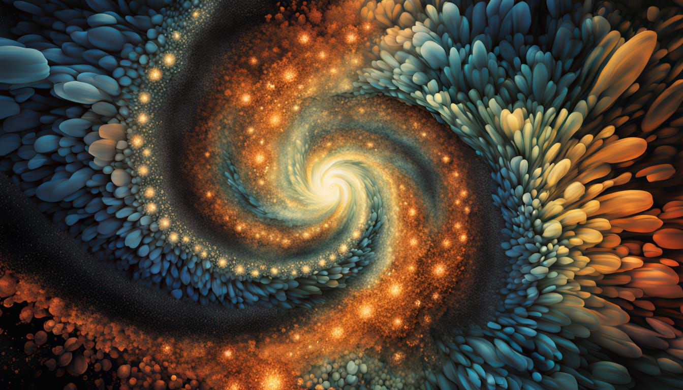 Celestial Star in a Surreal Vortex of Plasma and Patterns