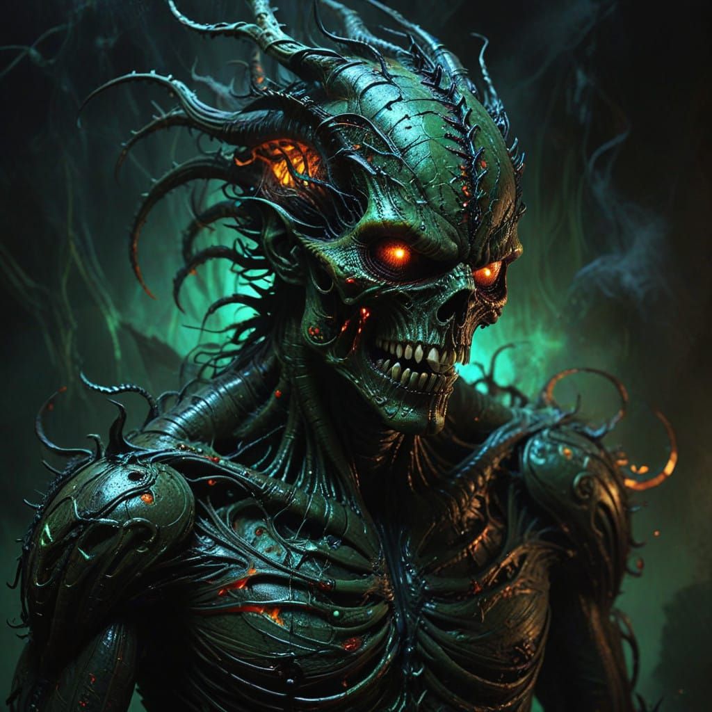 Dark Fantasy Demon Tormented by an Eldritch Entity