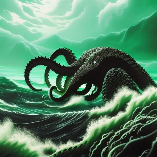 Kraken Rises: Epic Anime Key Frame Art