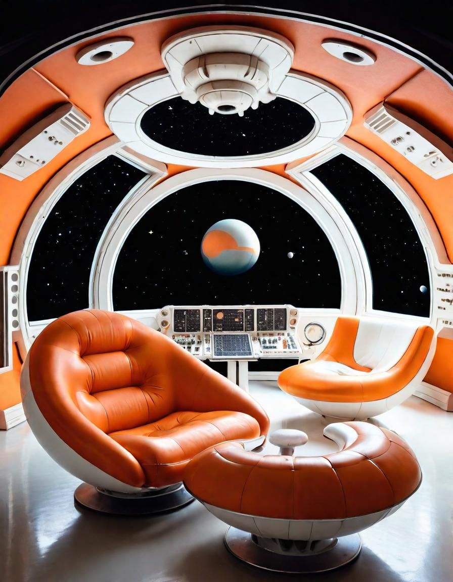 Retro-Futuristic Spaceship in Seventies Style