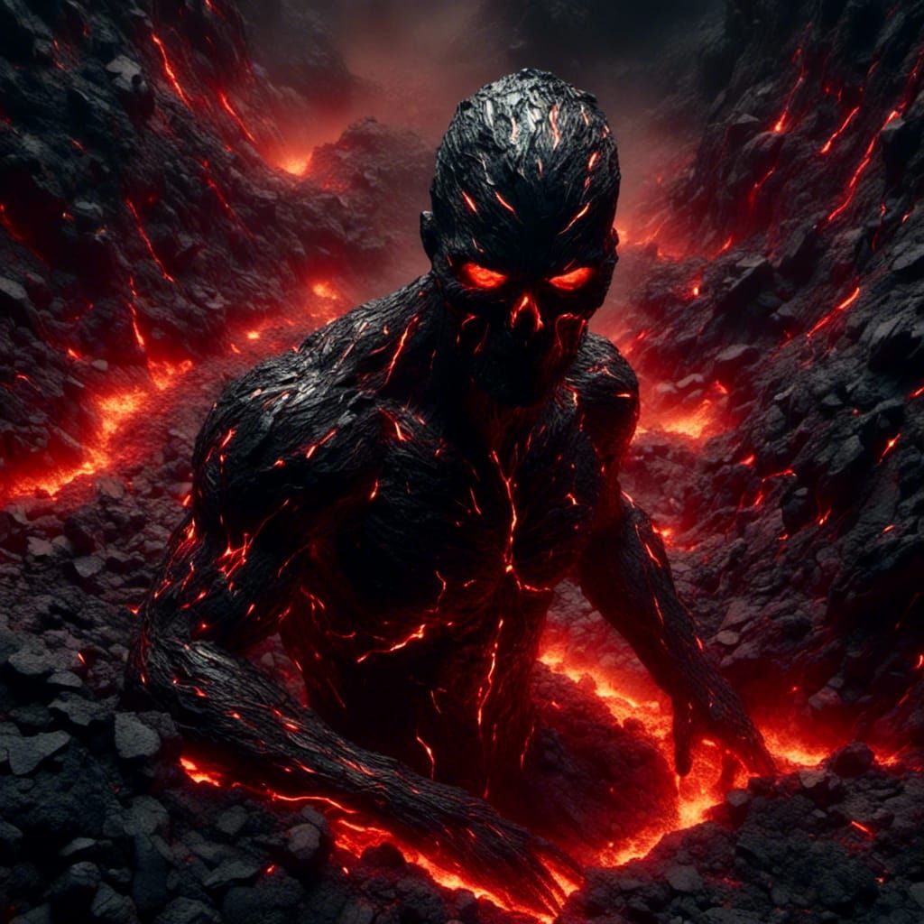 a man made of black rock ,  <lora:Noir Royale:1.0> <lora:Cri...