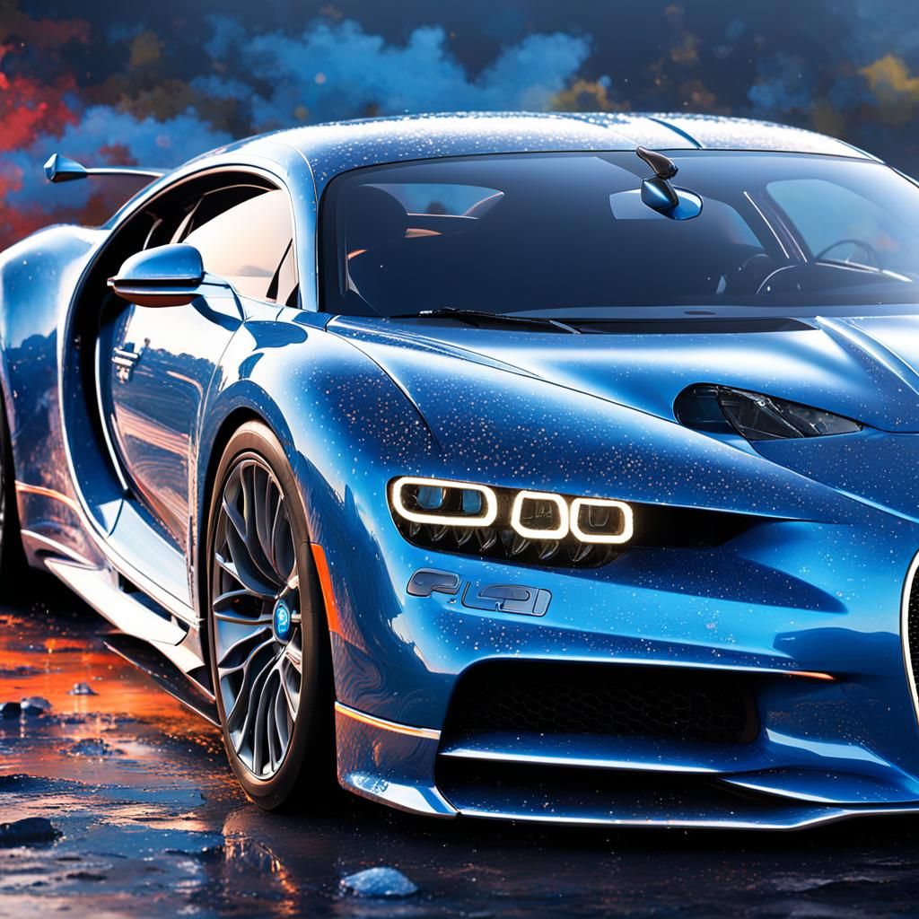 Bugatti Chiron in Splash Art Style