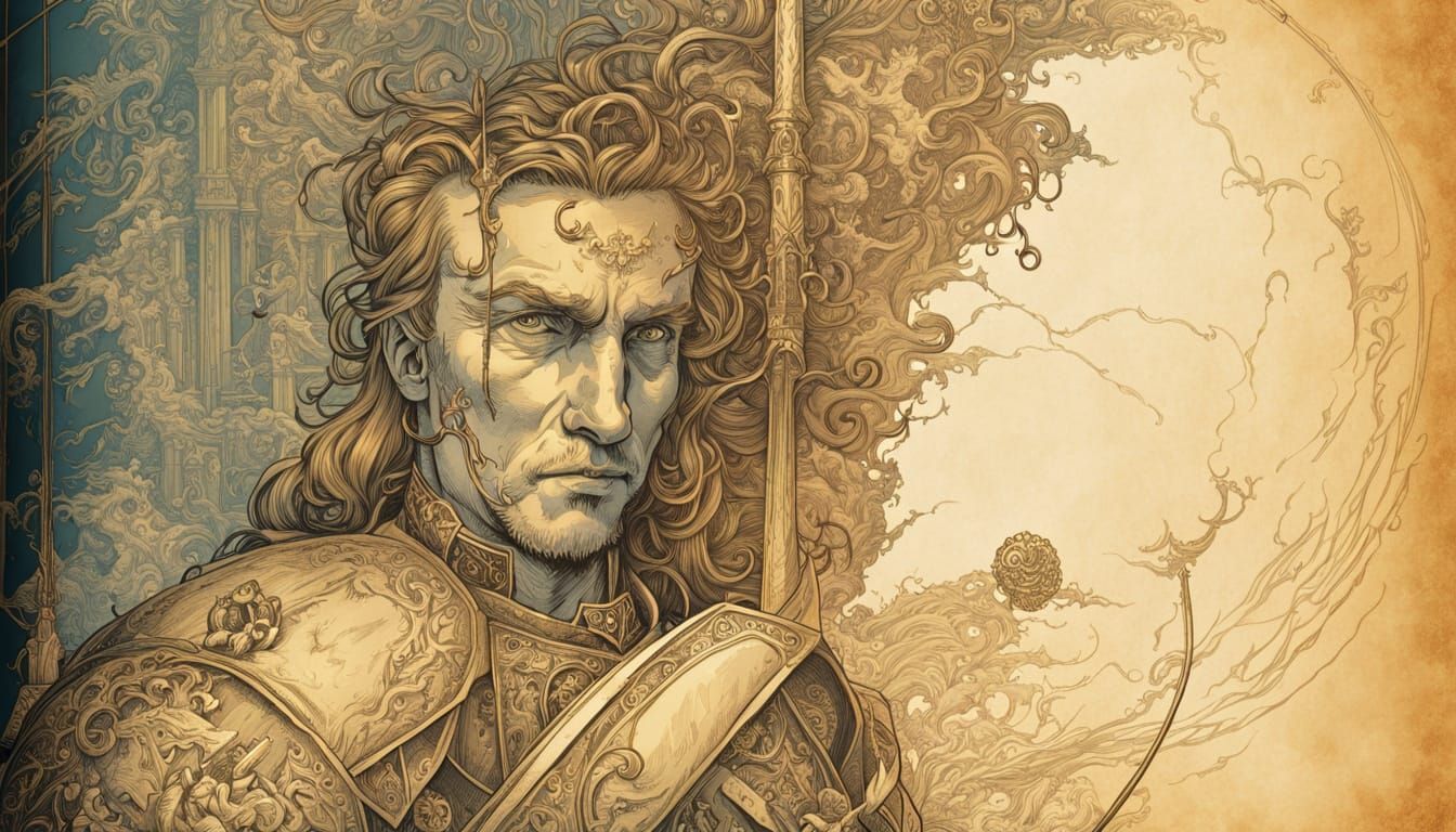 Medieval Fantasy Map in Durer-Inspired Etchings