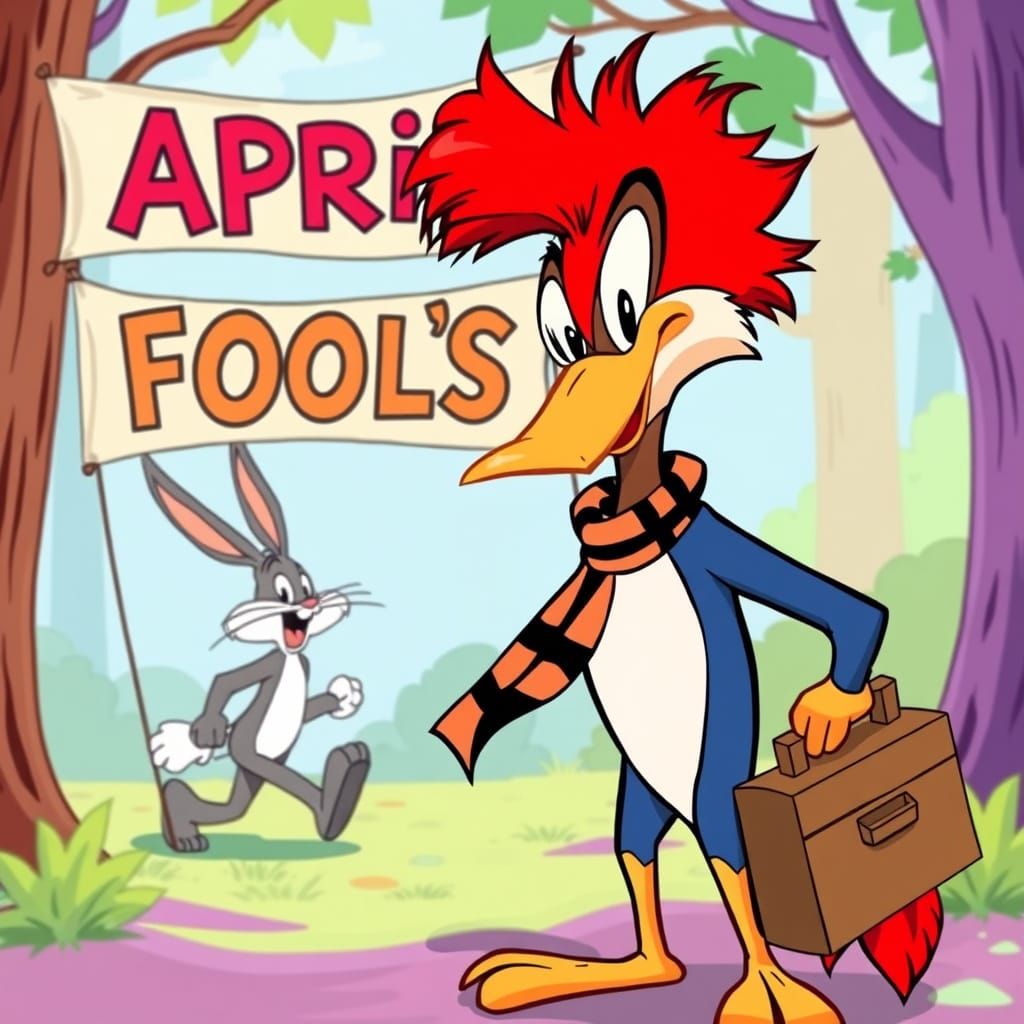 Woody Woodpecker plays an April Fool gag.