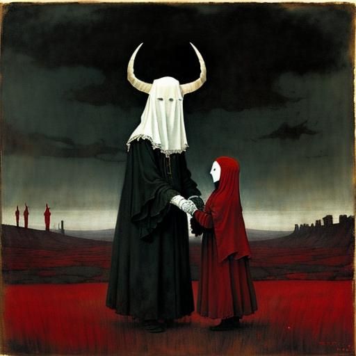 Ghost and Demon in Bleak Field, Gothic Art
