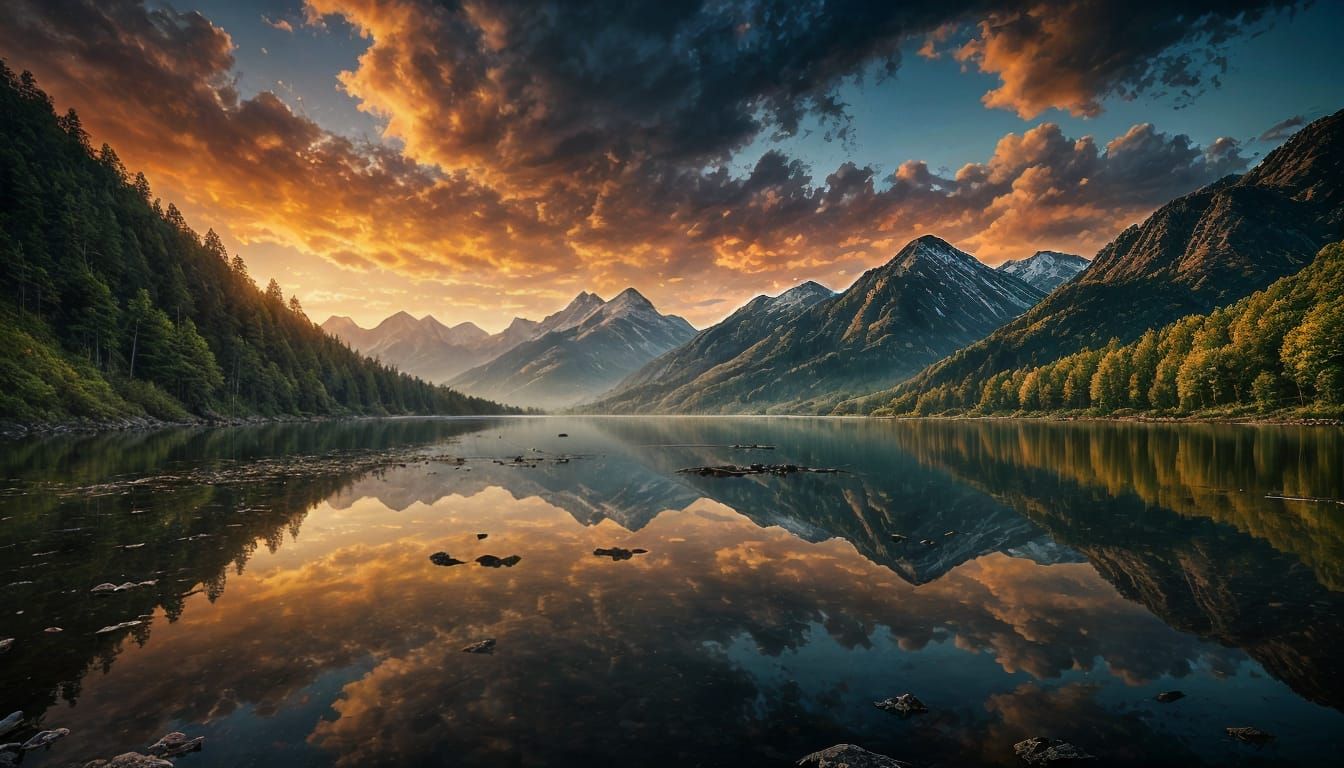 Moonlit Lake Dissolves into Abstract Colors