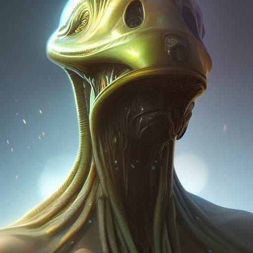 Detailed Portrait of an Alien Race in Digital Art