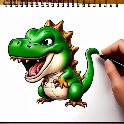 Chibi Drawing of Yoshi the Dinosaur
