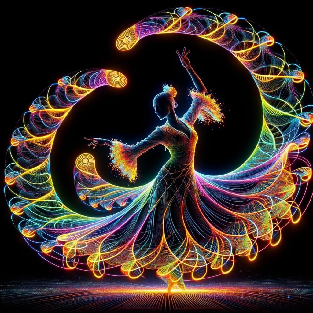 Flamenco Dancer Made of Light Sticks