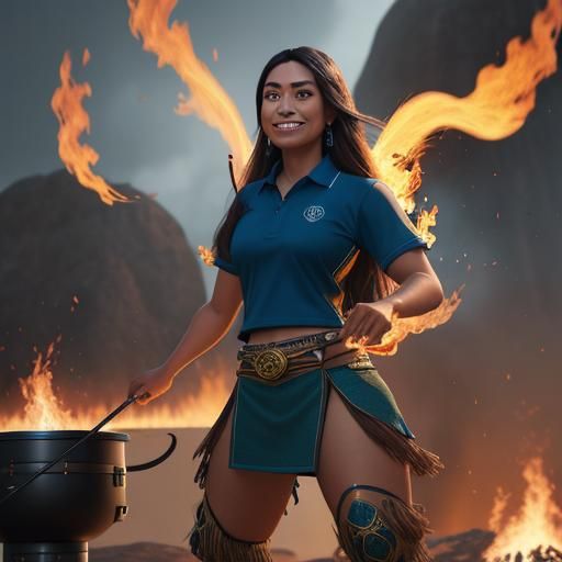 Mexican Girl at Polynesian Fire Dance Show