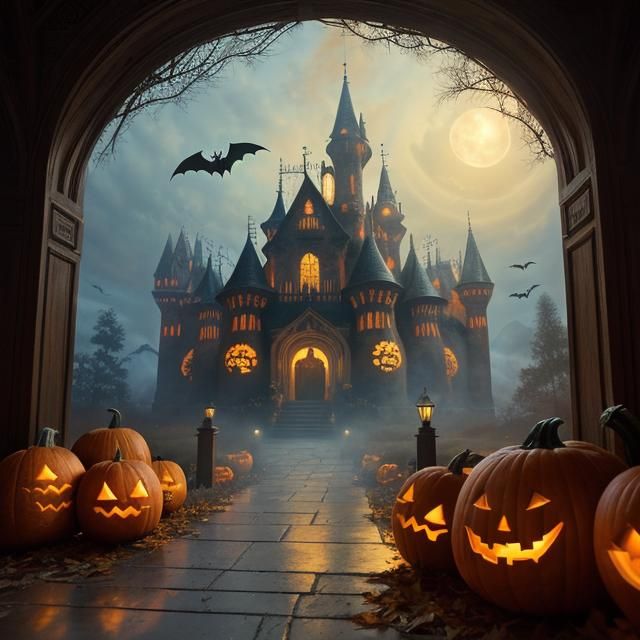 Pumpkins in Costume Trick-or-Treating: Ethereal Fantasy