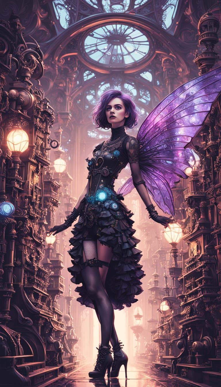 Mechanic Fairy in Art Nouveau Style Workshop