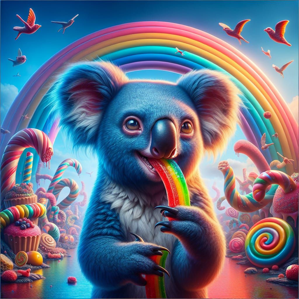 Mischievous Koala Creature on Candy Island