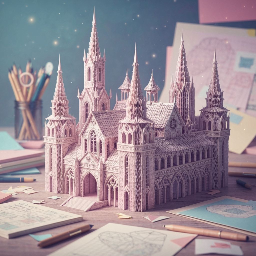 Origami Imperial City in Hyperrealistic Style