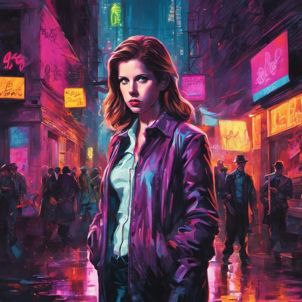 Anna Kendrick as Film Noir Detective in Neon City