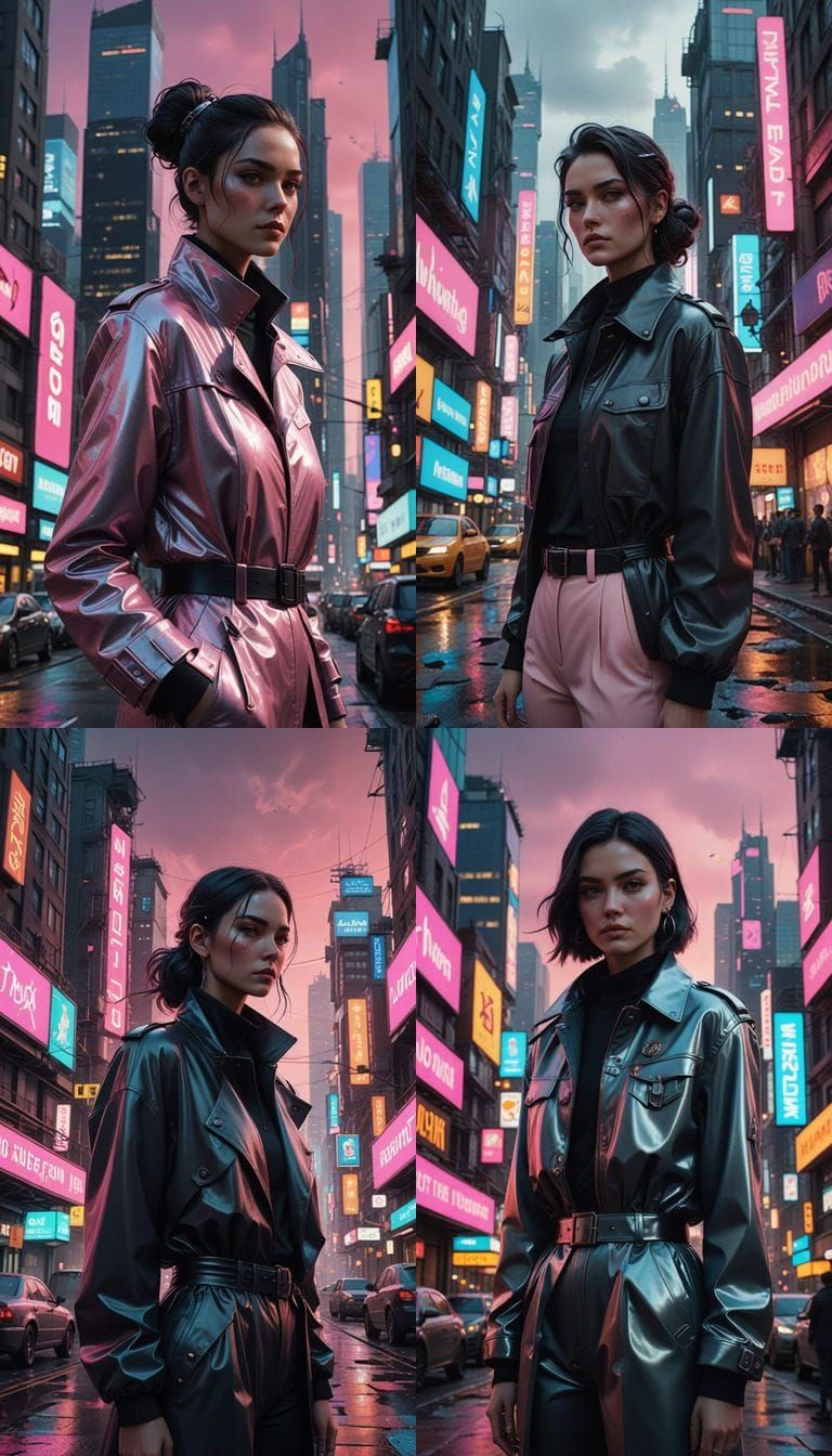 Confident Business Woman in Futuristic Metropolis