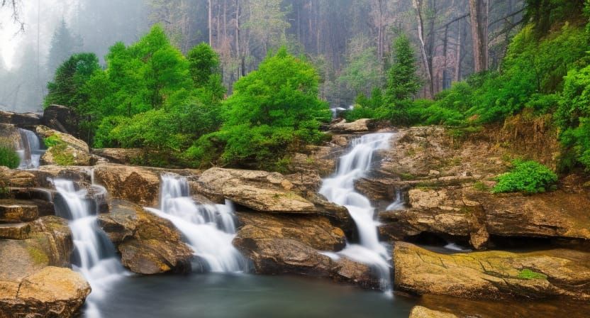 Ethereal Waterfalls: Professional Photography with Bokeh